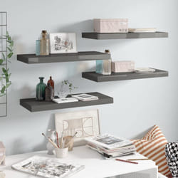 Set da 4 mensole a sospensione ideali per qualsiasi ambiente 60x23cm vari colori colore : Grigio Lucido