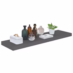 vidaXL Scaffali a Parete 4 pz Grigio Lucido 90x23,5x3,8 cm in MDF - Vista aggiuntiva 3