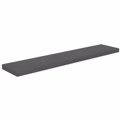 vidaXL Scaffali a Parete 2 pz Grigio Lucido 120x23,5x3,8 cm in MDF - Vista aggiuntiva 3
