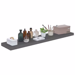vidaXL Scaffali a Parete 4 pz Grigio Lucido 120x23,5x3,8 cm in MDF - Vista aggiuntiva 3