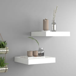 2 pz Scaffali a Parete, Mensole da Partete Bianco 23x23, 5x3, 8 cm in mdf Vidaxl