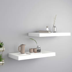 Set 2 mensole 50x23 cm a sospensione in legno disponibile in vari colori colore : Bianco