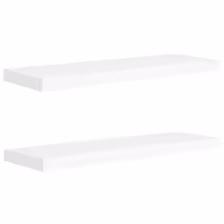 vidaXL Scaffali a Parete 2 pz Bianchi 80x23,5x3,8 cm in MDF - Vista aggiuntiva 2