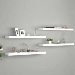 vidaXL Scaffali a Parete 4 pz Bianchi 80x23,5x3,8 cm in MDF
