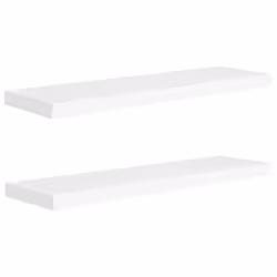 vidaXL Scaffali a Parete 2 pz Bianchi 90x23,5x3,8 cm in MDF - Vista aggiuntiva 2
