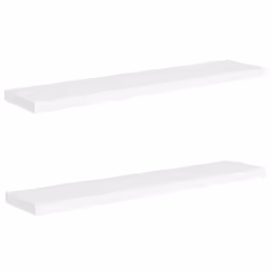 vidaXL Scaffali a Parete 2 pz Bianchi 120x23,5x3,8 cm in MDF - Vista aggiuntiva 2
