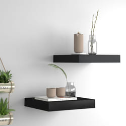 2 pz Mensole a Muro, Mensole Da Parete Nere 23x23, 5x3, 8 cm in mdf Vidaxl