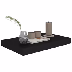 vidaXL Scaffale a Parete Nero 40x23x3,8 cm in MDF - Vista aggiuntiva 3