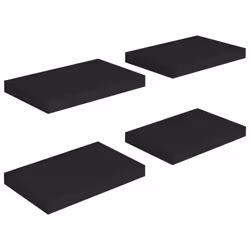 vidaXL Scaffali a Parete 4 pz Neri 40x23x3,8 cm in MDF - Vista aggiuntiva 2