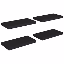 vidaXL Scaffali a Parete 4 pz Neri 50x23x3,8 cm in MDF - Vista aggiuntiva 2