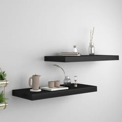 2 pz Scaffali a Parete, Mensole da Partete Neri 60x23, 5x3, 8 cm in mdf Vidaxl