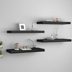 Set da 4 mensole a sospensione ideali per qualsiasi ambiente 60x23cm vari colori colore : Nero
