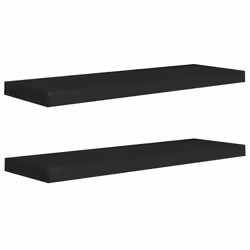 vidaXL Scaffali a Parete 2 pz Neri 80x23,5x3,8 cm in MDF - Vista aggiuntiva 2