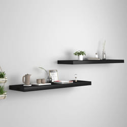 2 pz Scaffali a Parete, Mensole da Partete Neri 90x23, 5x3, 8 cm in mdf Vidaxl