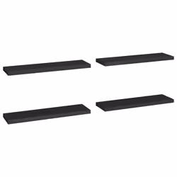 vidaXL Scaffali a Parete 4 pz Neri 90x23,5x3,8 cm in MDF - Vista aggiuntiva 2