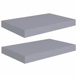 vidaXL Scaffali a Parete 2 pz Grigi 40x23x3,8 cm in MDF - Vista aggiuntiva 2