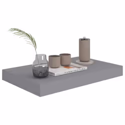 vidaXL Scaffali a Parete 4 pz Grigi 40x23x3,8 cm in MDF - Vista aggiuntiva 3