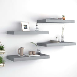 4 pz Scaffali a Parete, Mensole da Partete Grigi 50x23x3, 8 cm in mdf Vidaxl