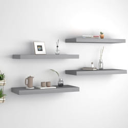 Set da 4 mensole a sospensione ideali per qualsiasi ambiente 60x23cm vari colori colore : Grigio