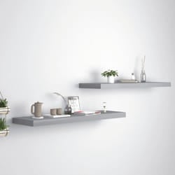 2 pz Scaffali a Parete, Mensole da Partete Grigi 90x23, 5x3, 8 cm in mdf Vidaxl