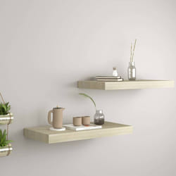 2 pz Scaffali a Parete, Mensole da Partete Rovere 50x23x3, 8 cm in mdf Vidaxl