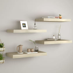 4 pz Scaffali a Parete, Mensole da Partete Rovere 50x23x3, 8 cm in mdf Vidaxl