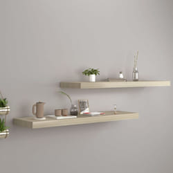 2 pz Scaffali a Parete, Mensole da Partete Rovere 90x23, 5x3, 8 cm in mdf Vidaxl