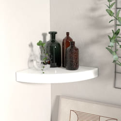 Scaffale Angolare a Parete, Mensole Da Parete Bianco Lucido 25x25x3, 8 cm in mdf Vidaxl