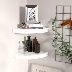 Questo set, composto da due eleganti mensole angolari, è ideale per esporre i vostri libri preferiti, oggetti decorativi, fot ...