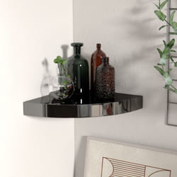 Scaffale Angolare a Parete, Mensole Da Parete Nero Lucido 25x25x3, 8 cm in mdf Vidaxl
