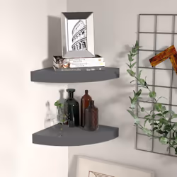 Questo elegante set di 2 scaffali angolari è ideale per esporre i vostri libri preferiti, decorazioni, foto, premi, ecc. Ques ...