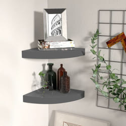 Scaffali Angolari a Parete 2 pz, Mobile Moderno Grigio Lucido 25x25x3,8 cm mdf Vidaxl 9580