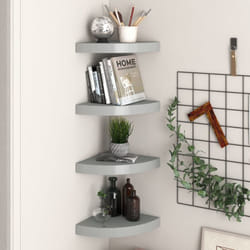 Scaffali Angolari a Parete 4 pz, Mobile Moderno Grigi 25x25x3,8 cm mdf Vidaxl 7937