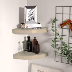 Questo elegante set di 2 scaffali angolari è ideale per esporre i vostri libri preferiti, decorazioni, foto, premi, ecc. Ques ...
