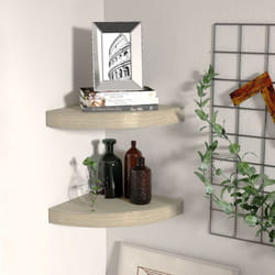Scaffali Angolari a Parete 2 pz, Mobile Moderno Rovere 25x25x3,8 cm mdf Vidaxl 5856