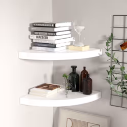 Questo set, composto da due eleganti mensole angolari, è ideale per esporre i vostri libri preferiti, oggetti decorativi, fot ...