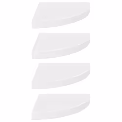 vidaXL 323909  Floating Corner Shelves 4 pcs High Gloss White 35x35x3,8 cm MDF - Vista aggiuntiva 2