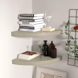 Questo elegante set di 2 scaffali angolari è ideale per esporre i vostri libri preferiti, decorazioni, foto, premi, ecc. Ques ...