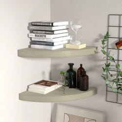 Scaffali Angolari a Parete 2 pz Rovere 35x35x3,8 cm mdf