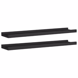 vidaXL Mensole con Sporgenza 2 pz Nere 60x9x3 cm MDF - Vista aggiuntiva 2