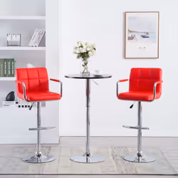 Colore: Rosso Materiale: Pelle artificiale (60% PU, 30% poliestere, 10% cotone), acciaio Dimensioni: 46 x 49 x (93-113) cm (L ...