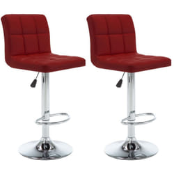 Vidaxl - Sgabelli da Bar 2 pz Rosso Vino in Similpelle 39539