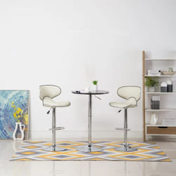 323647 Bar Stools 2 pcs Cream Faux Leather