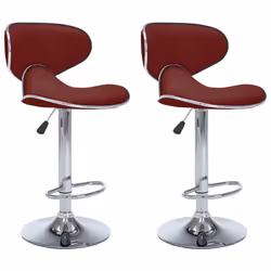 vidaXL 323649  Bar Stools 2 pcs Wine Red Faux Leather - Vista aggiuntiva 2