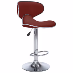 vidaXL 323649  Bar Stools 2 pcs Wine Red Faux Leather - Vista aggiuntiva 3