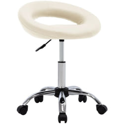 Vidaxl - Sedia da Lavoro con Ruote Crema in Similpelle 957502