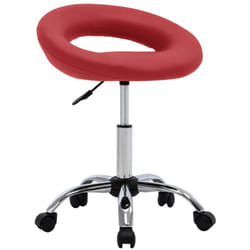 Vidaxl - Sedia da Lavoro con Ruote Rossa in Similpelle 485785