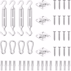 Create il vostro angolo di relax preferito grazie a questo set di accessori per vela parasole. Il set di raccordi in acciaio  ...