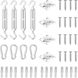 Set Accessori per Vela Parasole 12 pz in Acciaio Inossidabile Vidaxl 34984