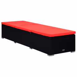 VidaXL 310226 sedia da esterno Salone Seduta imbottita Poliestere, Rattan sintetico, Acciaio Nero, Rosso - Vista aggiuntiva 4